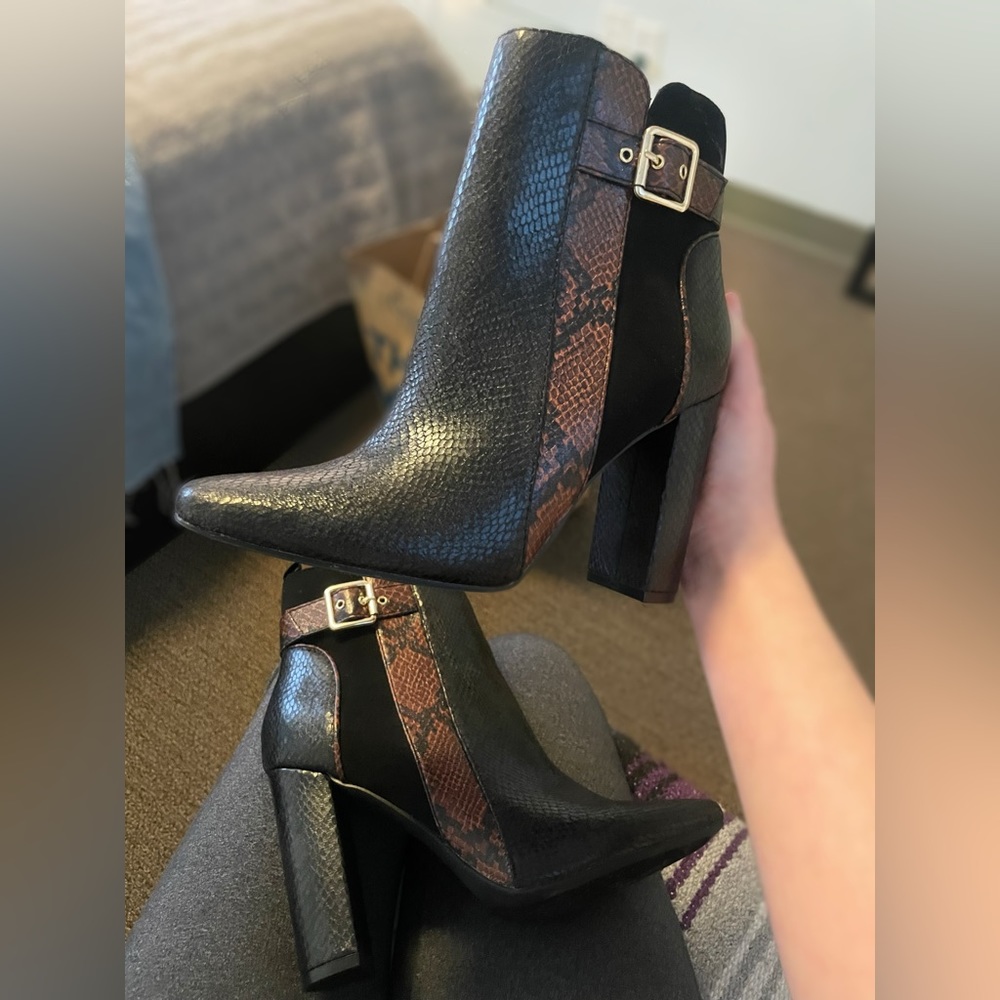 Snakeskin Bootie